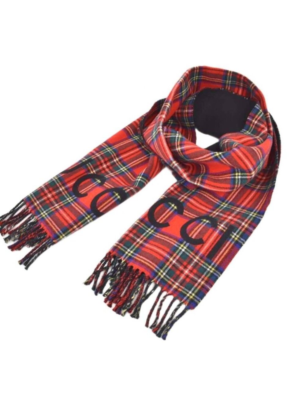 Gucci Scarf Shawl Check Wool Cashmere Blend 35 20